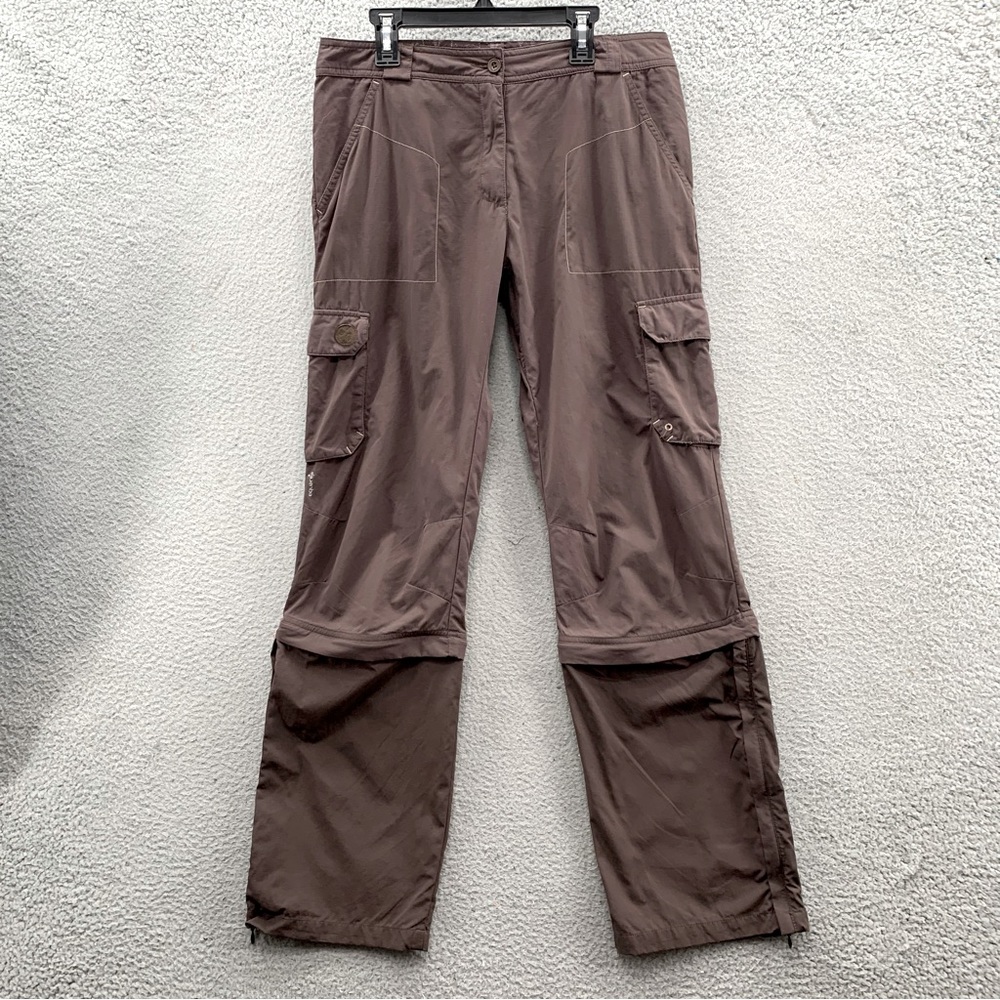 Quechua Women’s Size 28-29 Convertible Pants Brown Cargo Pockets Outdoor Hiking